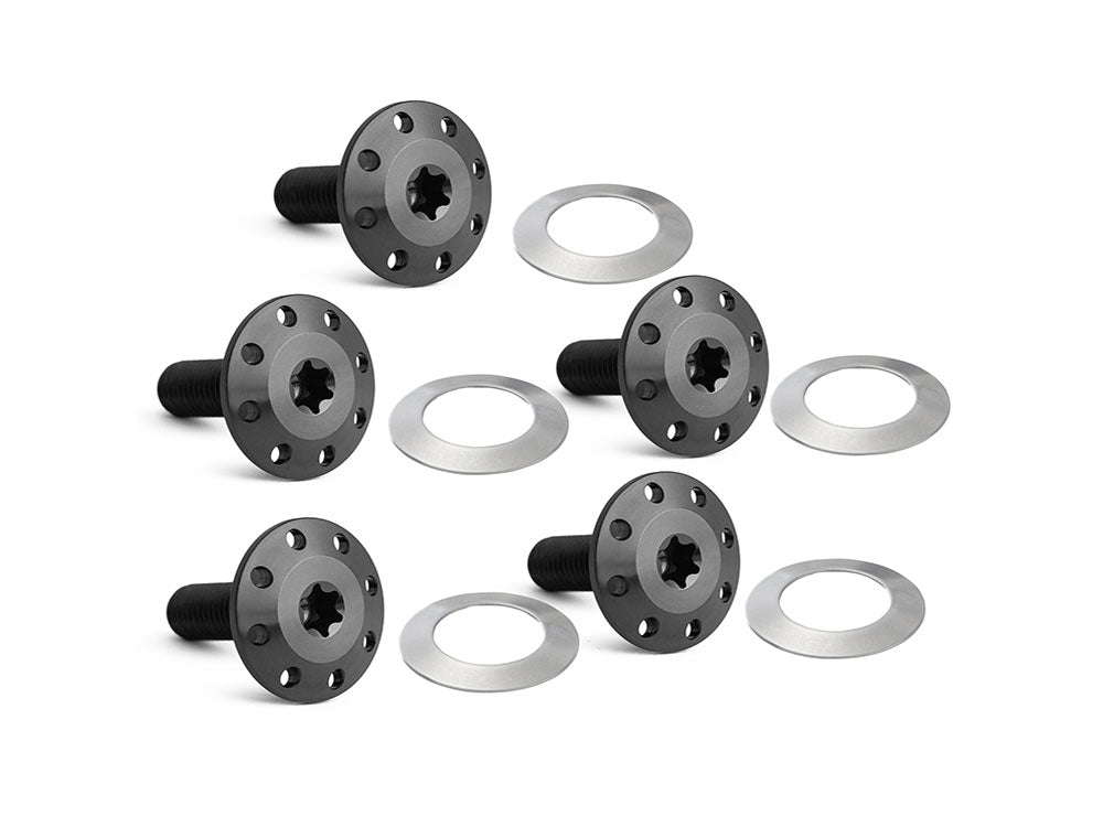 Arlen Ness AN-300-907 Titanium Holeshot Front Brake Rotor Bolts Black for most Touring 14-24 w/Spoke Mounted Disc