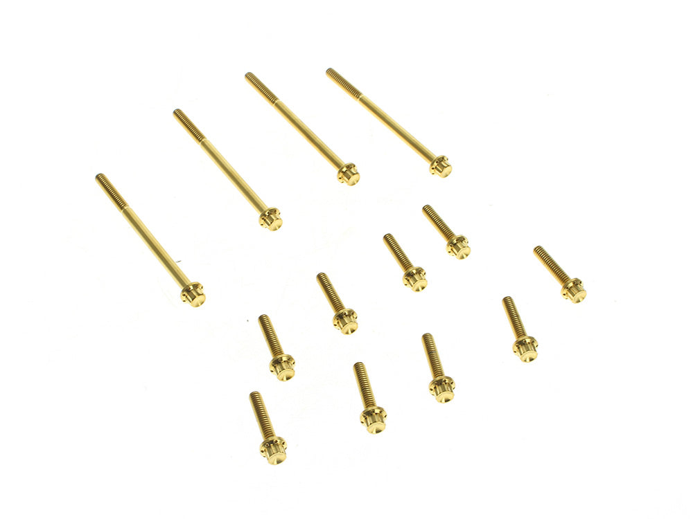 Arlen Ness AN-300-928 Titanium 12-Point Primary Cover Bolt Kit Gold for Harley-Davidson Softail 2007-2017 w/Non-240 Tyre/Touring 17-Up