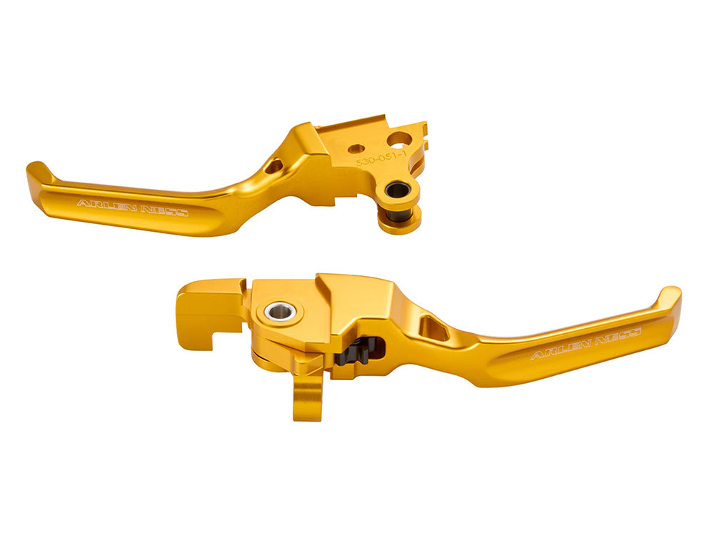 Arlen Ness AN-530-040 Method Levers Gold for Harley-Davidson CVO Touring 23-Up/Street Glide/Road Glide 24-Up/Touring 25-Up