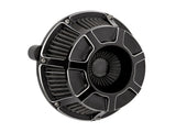 Arlen Ness AN-600-225 Beveled Air Cleaner Kit Black for Harley-Davidson CVO Touring 23-Up/Street Glide/Road Glide 24-Up/Touring/Softail 25-Up