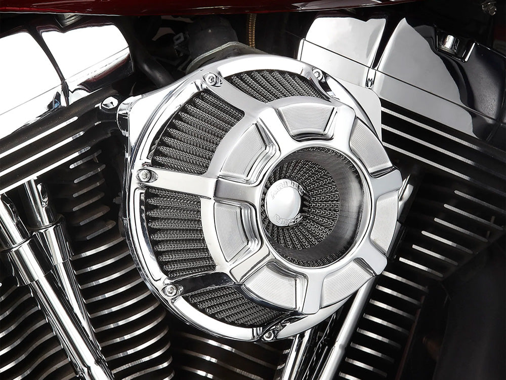 Arlen Ness AN-600-226 Beveled Air Cleaner Kit Chrome for Harley-Davidson CVO Touring 23-Up/Street Glide/Road Glide 24-Up/Touring/Softail 25-Up