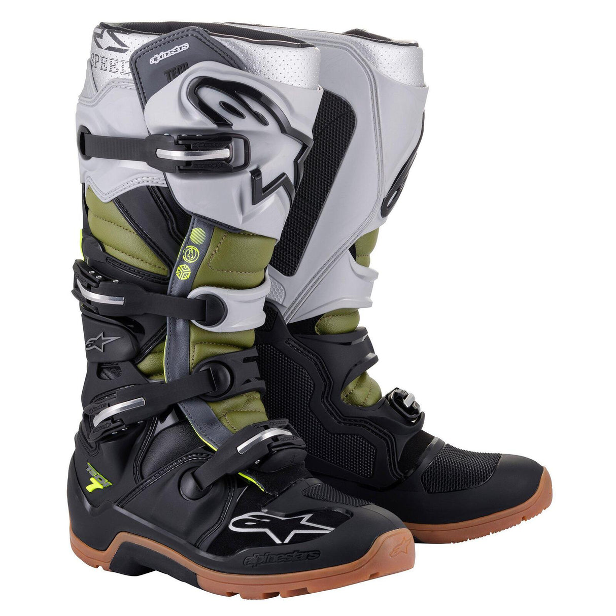 Alpinestars 2023 Tech 7 Enduro Black/Silver/Military Green Boots