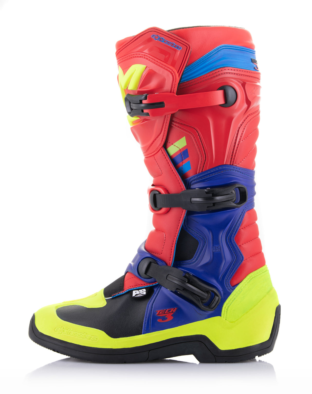 Alpinestars 2023 Tech 3 Bright Red/Dark Blue/Fluro Yellow Boots