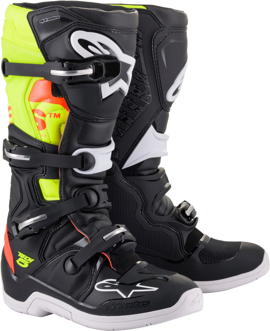 Alpinestars 2023 Tech 5 Black/Fluro Yellow/Fluro Red Boots