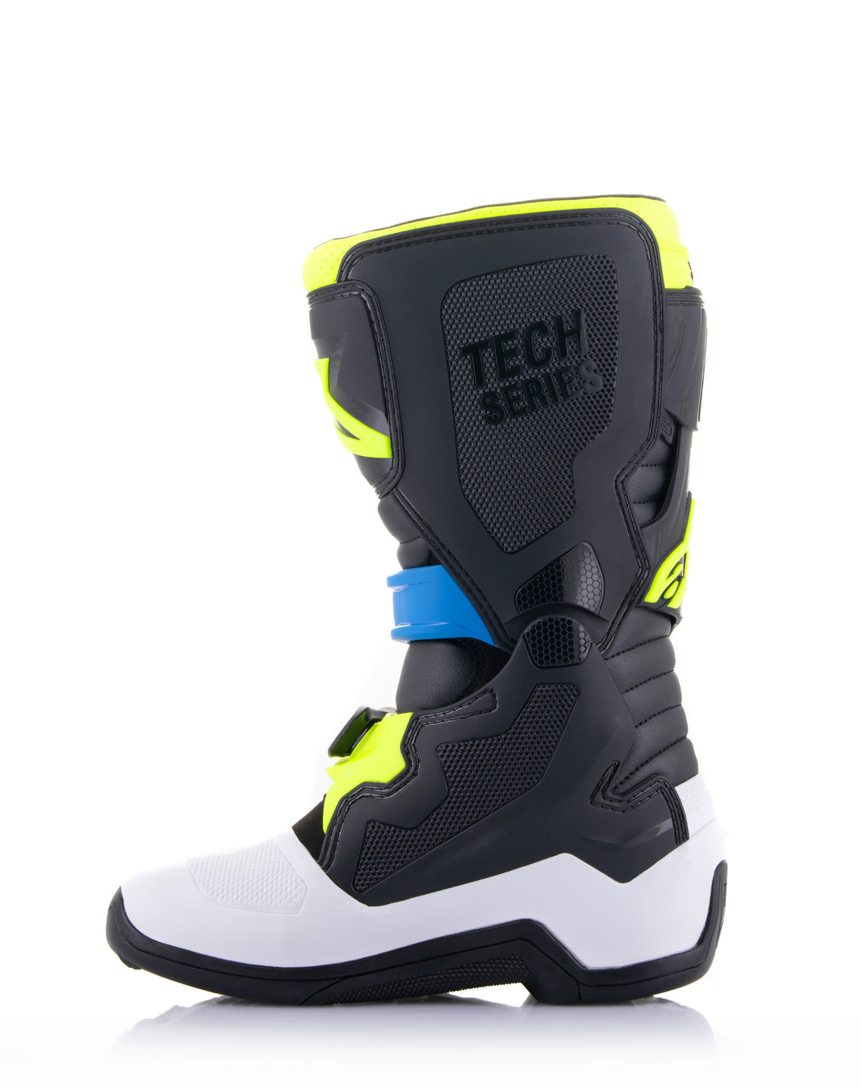 Alpinestars 2023 Tech 7S Black/Enamel Blue/Fluro Yellow Youth Boots