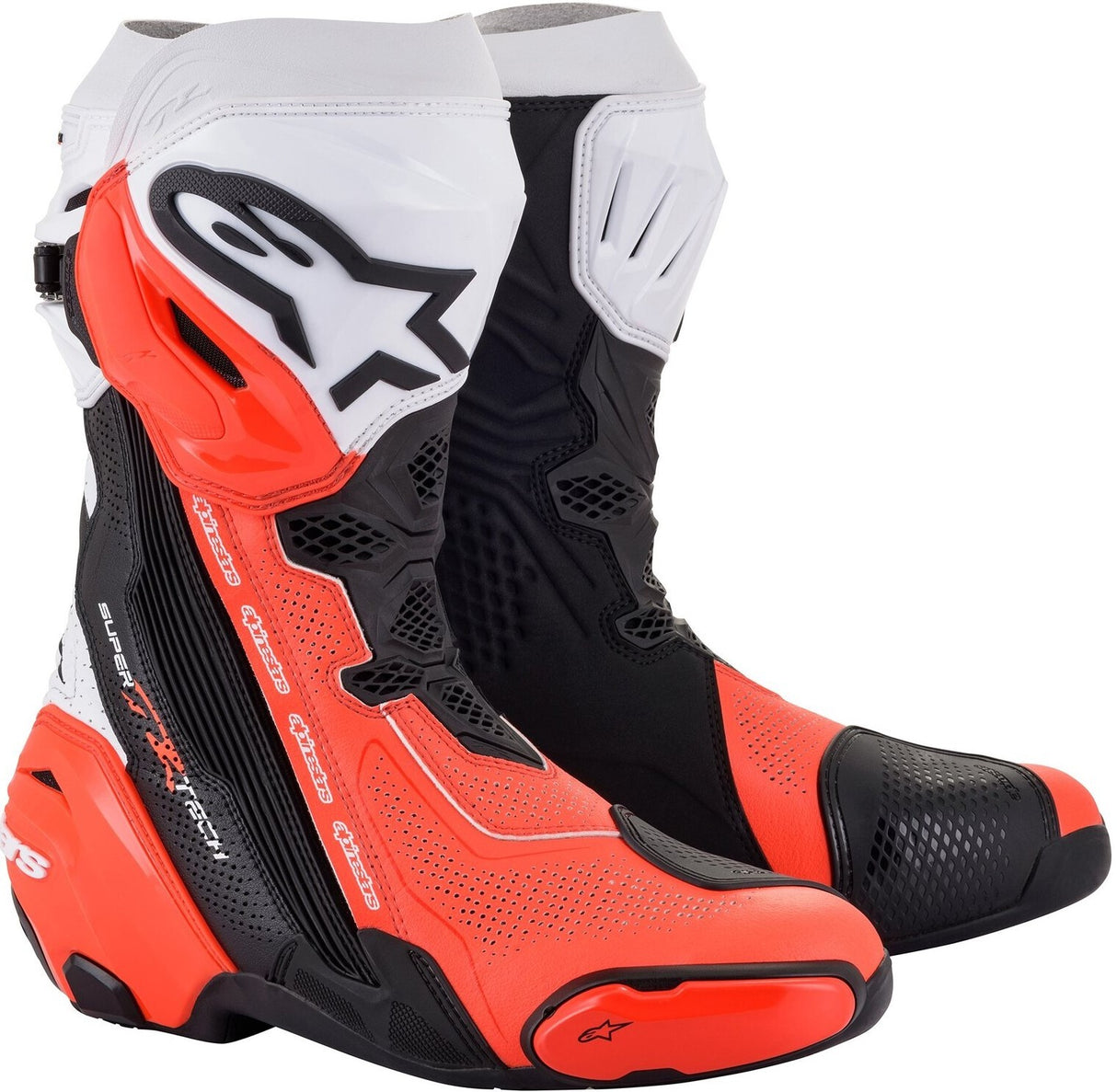 Alpinestars Supertech R V2 Vented Black/White/Fluro Red Boots