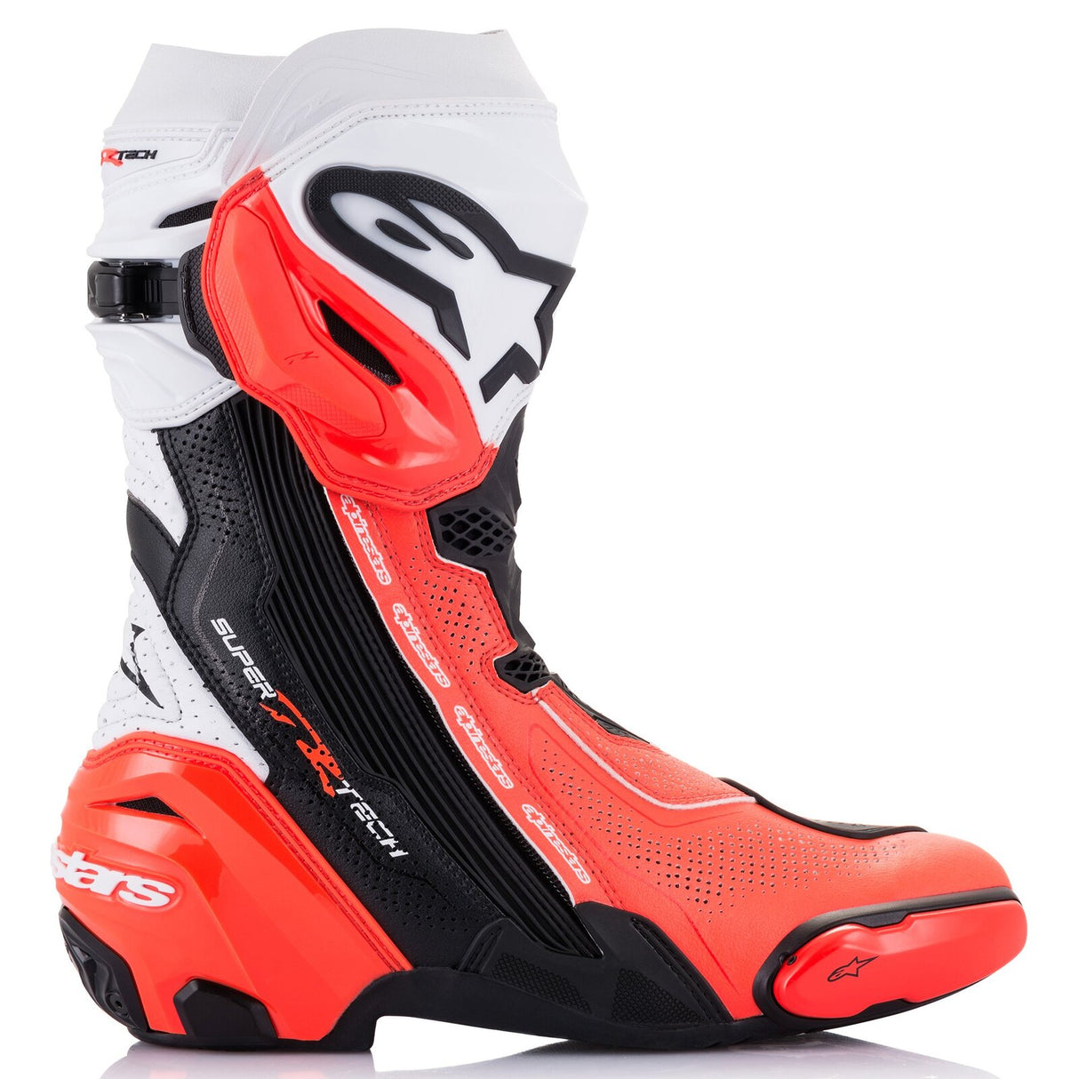 Alpinestars Supertech R V2 Vented Black/White/Fluro Red Boots