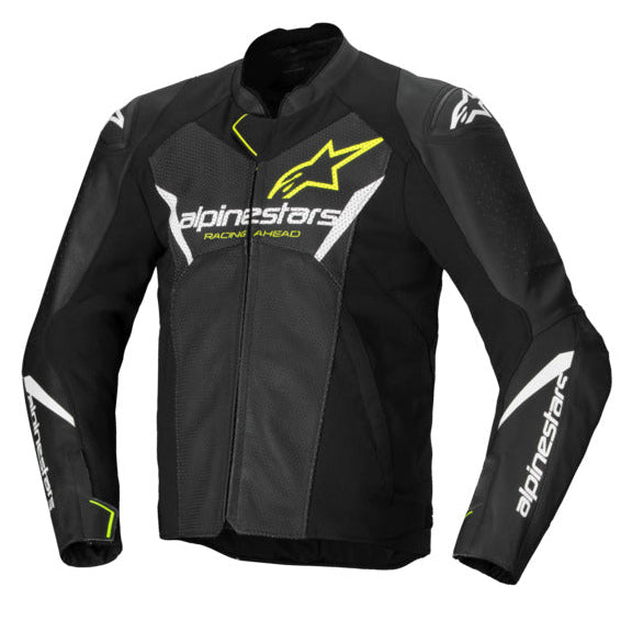 Alpinestars Faster V3 Airflow Leather Black/White/Fluro Yellow Jacket