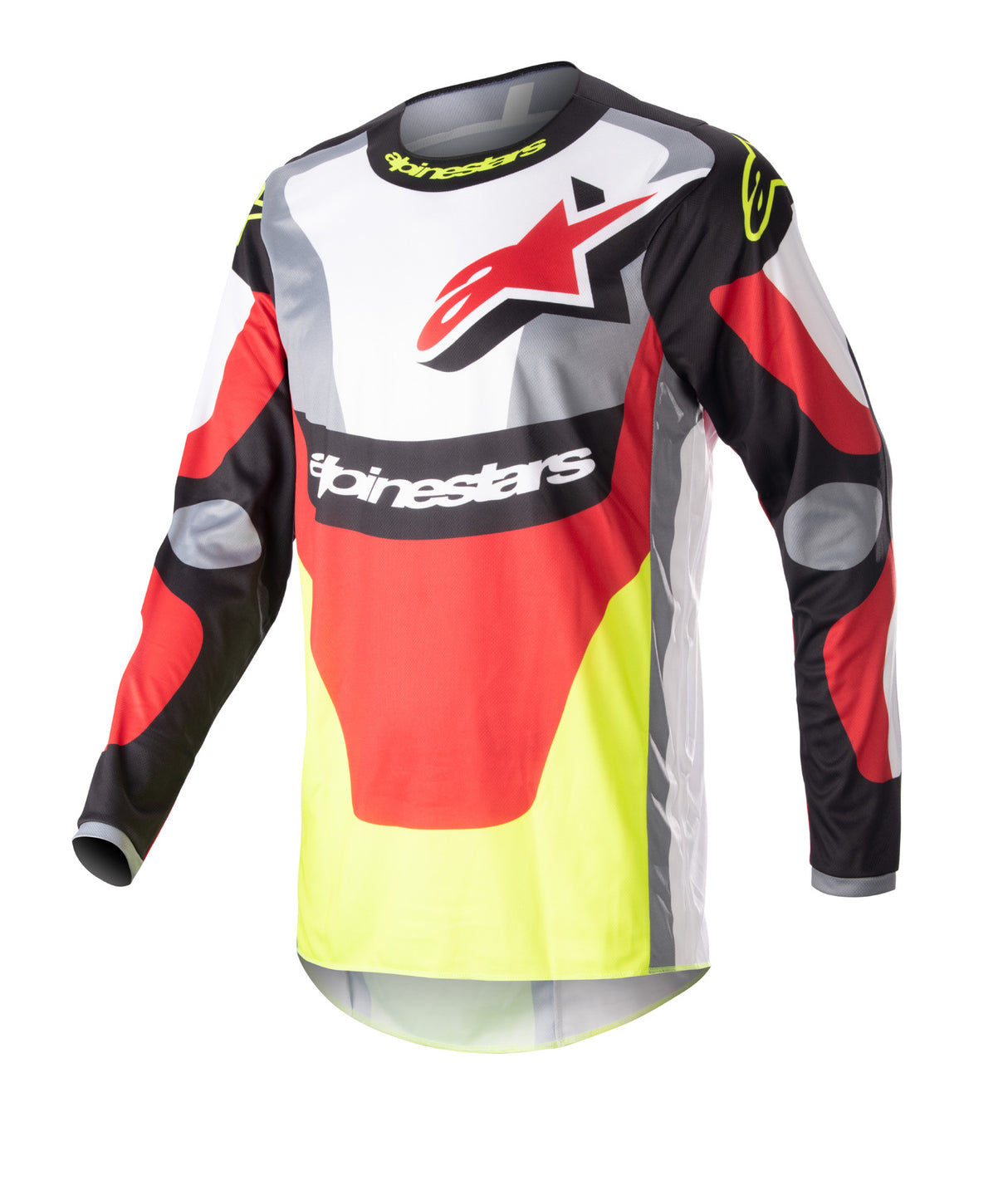 Alpinestars 2023 Fluid Agent Black/Mars Red/Fluro Yellow Jersey