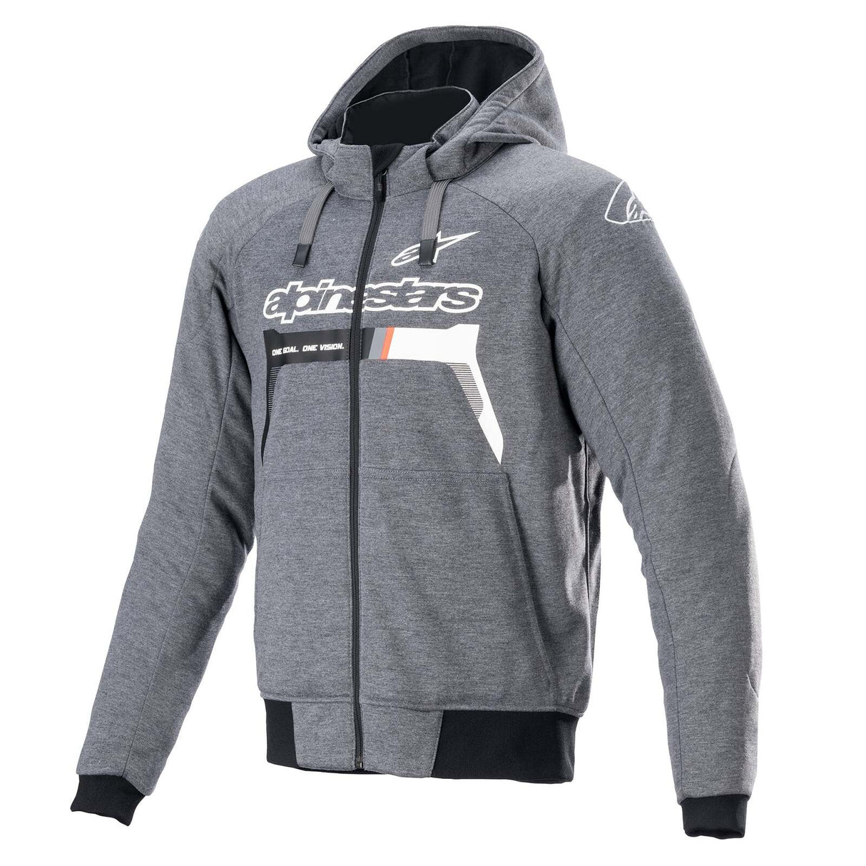 Alpinestars Chrome Ignition Melange/Dark Grey/White Zip-Up Textile Hoodie Jacket