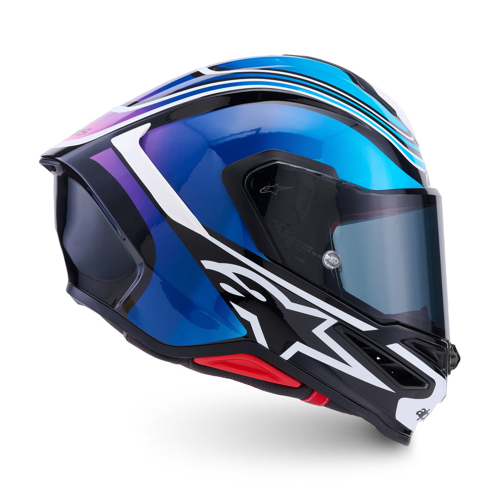 Alpinestars S-R7 Zeal Gloss Black/Blue/Fluro Pink/White Helmet