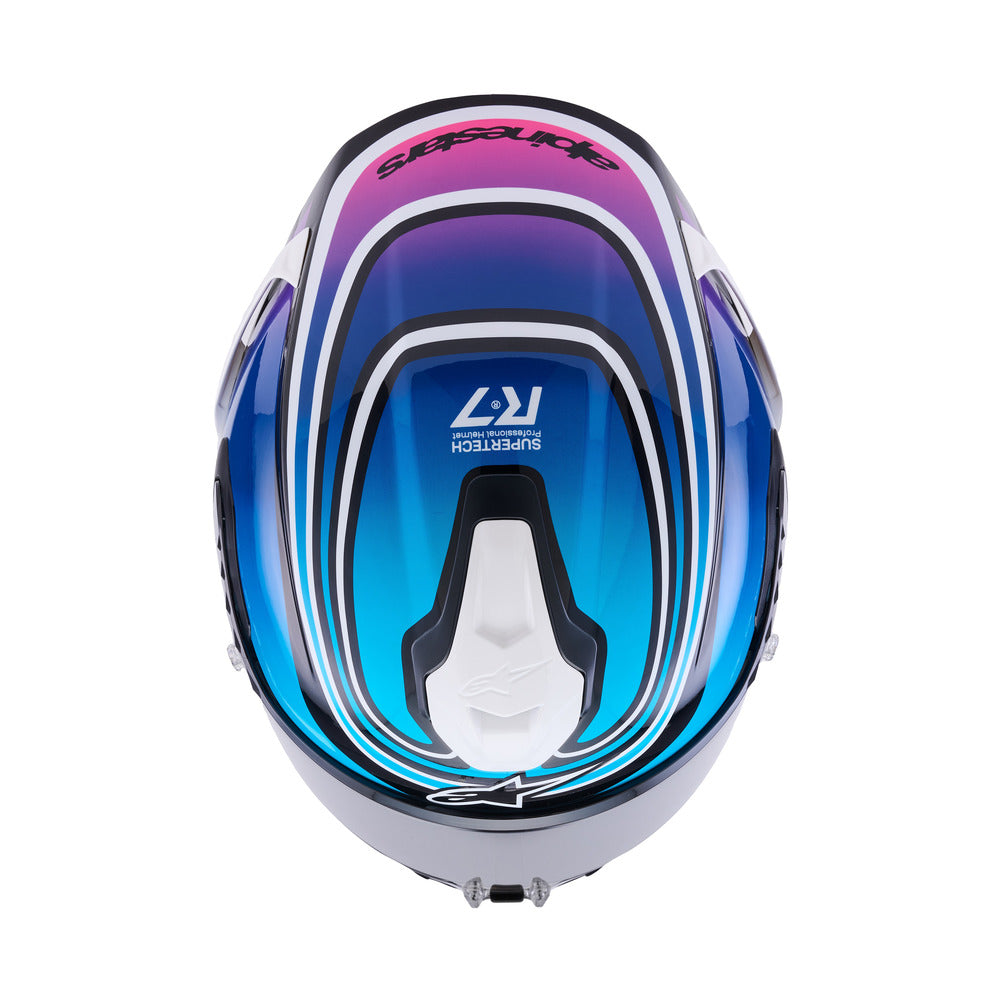 Alpinestars S-R7 Zeal Gloss Black/Blue/Fluro Pink/White Helmet