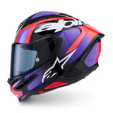 Alpinestars S-R7 Lumen Gloss Black/Purple/Fluro Red/White Helmet