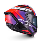 Alpinestars S-R7 Lumen Gloss Black/Purple/Fluro Red/White Helmet