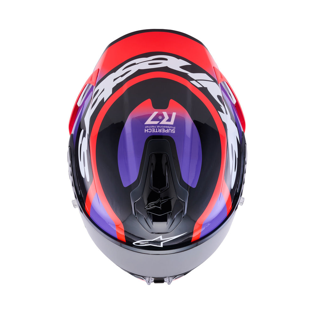 Alpinestars S-R7 Lumen Gloss Black/Purple/Fluro Red/White Helmet