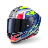 Alpinestars S-R7 Lumen Gloss Silver/Black/Pink/Fluro Yellow Helmet