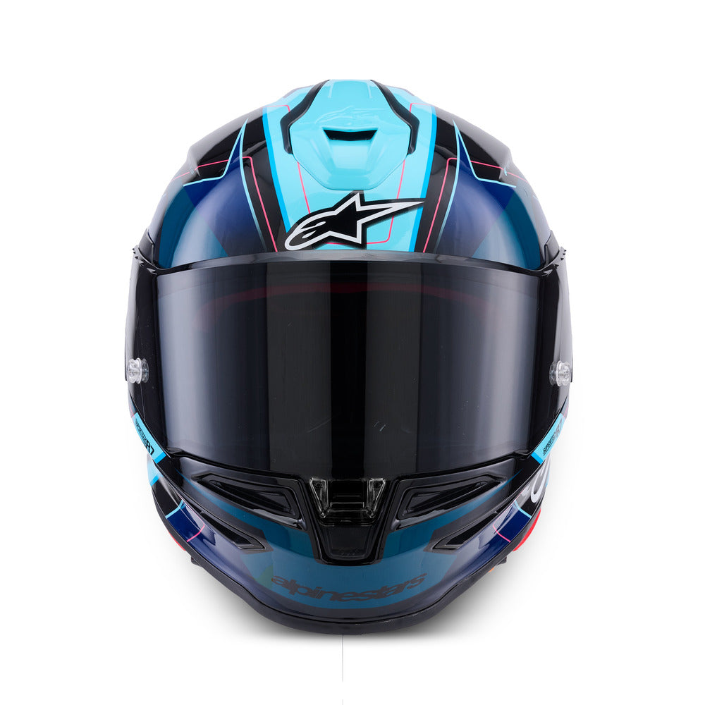 Alpinestars S-R7 Kinetis Gloss Black/Blue/Fluro Pink/White Helmet
