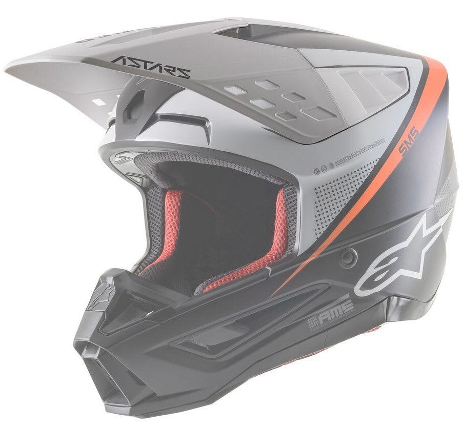 Alpinestars Replacement Visor Peak for SM5 Rayon Helmets Matte Black/White