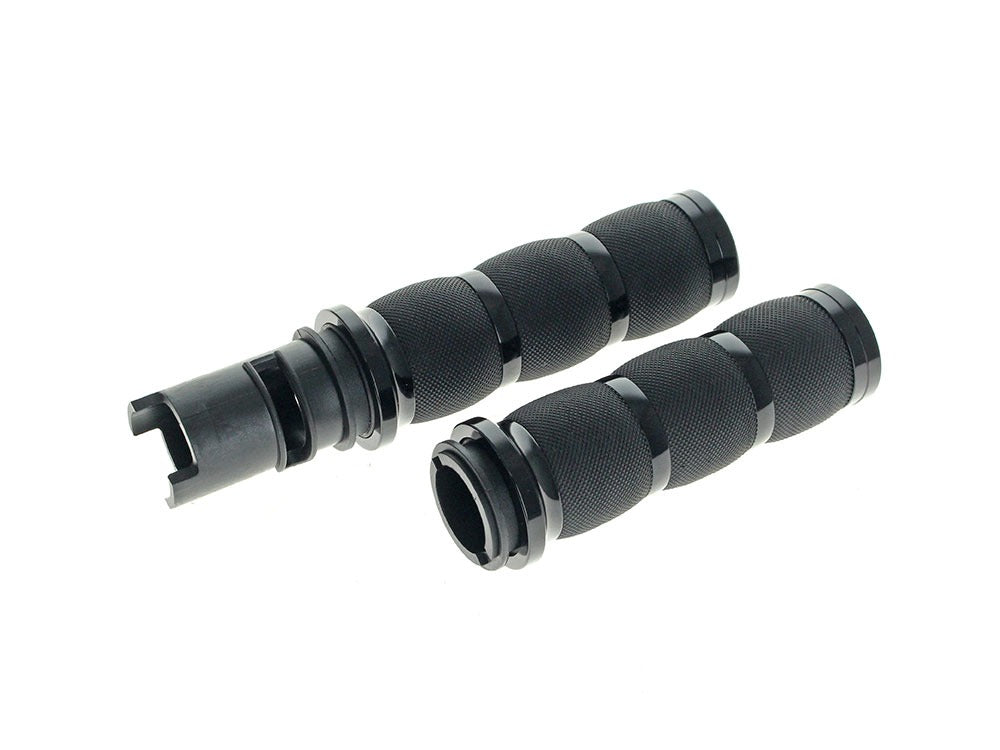 Avon Performance Grips AVG-AIR-90-ANO-F24 Air Cushion Handgrips Black for H-D CVO Touring 23-Up/Street Glide/Road Glide 24-UpTouring/Softail 25-Up