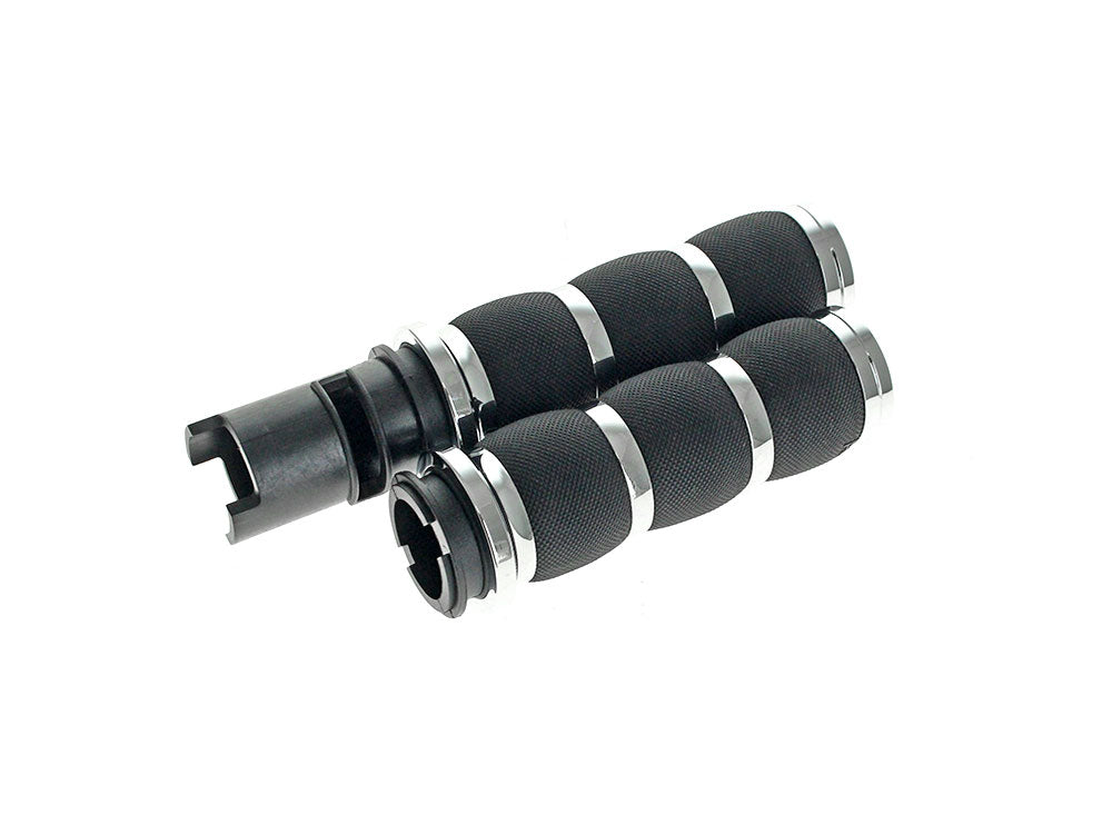 Avon Performance Grips AVG-AIR-91-F24 Air Cushion Handgrips Chrome for Harley-Davidson CVO Touring 23-Up/Street Glide/Road Glide 24-Up/Touring/Softail 25-Up