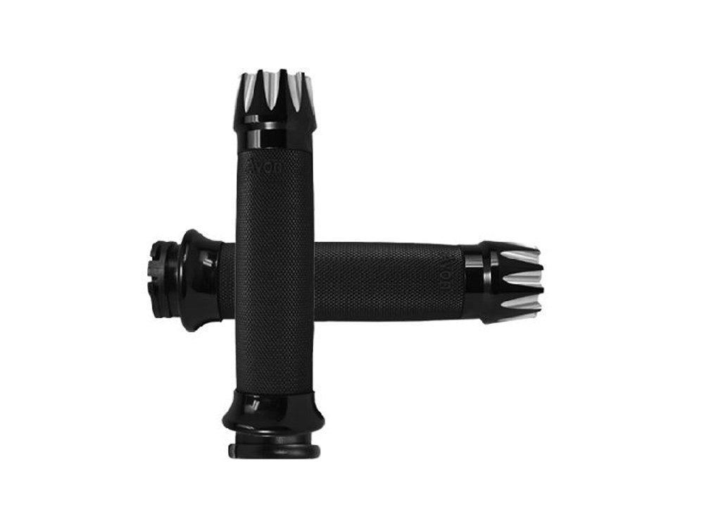 Avon Performance Grips AVG-CC-86-ANO-EX Excalibur Custom Contour Handgrips Black for H-D w/Throttle Cable