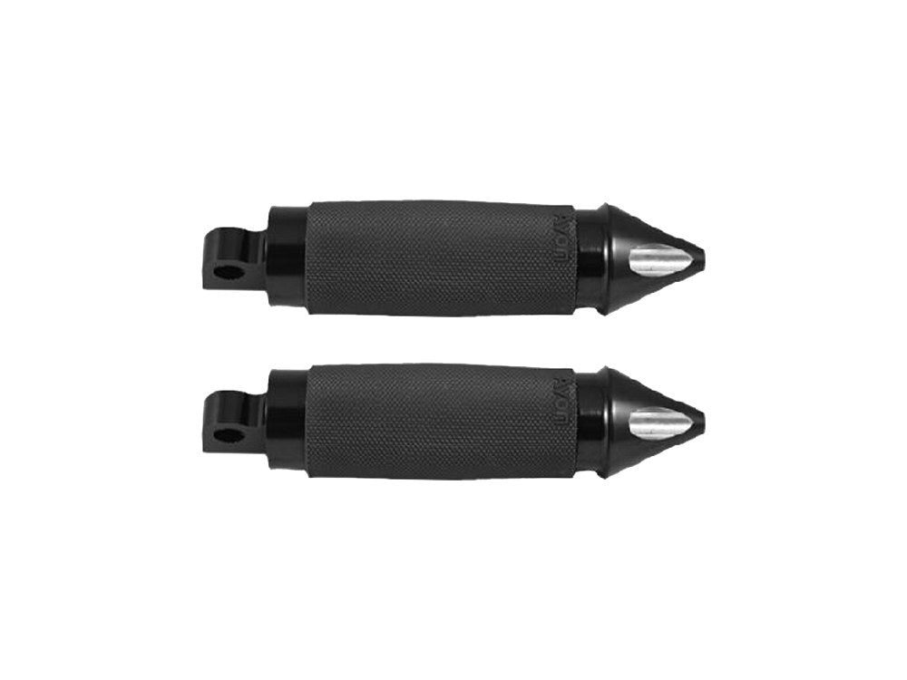 Avon Performance Grips AVG-FP-CC-86-ANO-SP Spike Custom Contour Footpegs Black for H-D