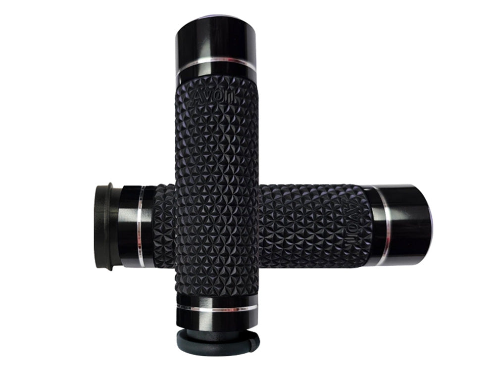 Avon Performance Grips AVG-K25-ANO-FLY K25 Handgrips Black for Harley-Davidson Big Twin 08-24 Models w/Throttle-By-Wire