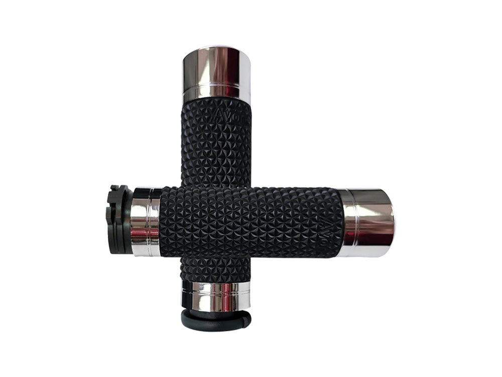 Avon Performance Grips AVG-K25-CH K25 Handgrips Chrome for Harley-Davidson w/Throttle Cable