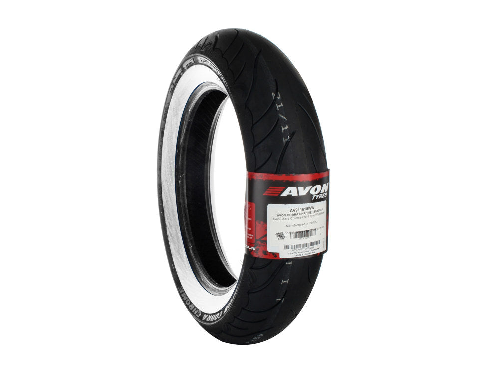 Avon Tyres AVO-AV911615WW AV91 Cobra Chrome Whitewall Front Tyre 150/80-R16