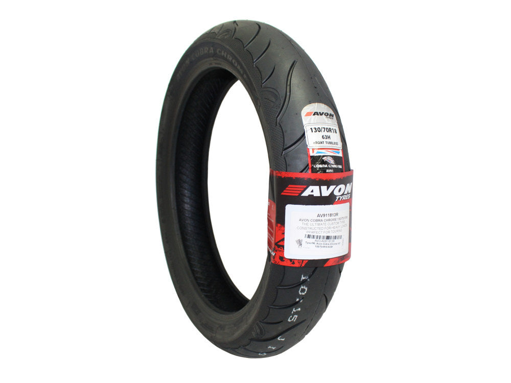 Avon Tyres AVO-AV911813R Cobra Chrome AV91 Front Tyre 130/70-R18 63H Tubeless