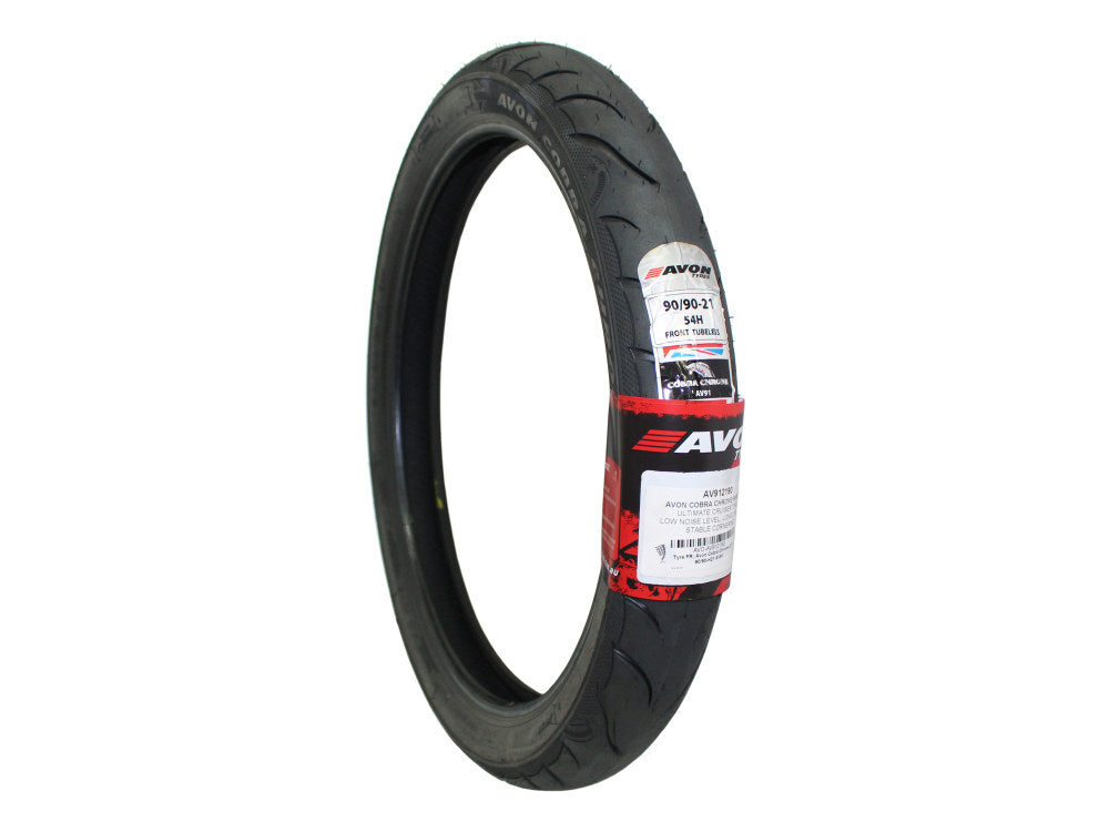 Avon Tyres AVO-AV912190 Cobra Chrome AV91 Front Tyre 90/90-H21 Tubeless