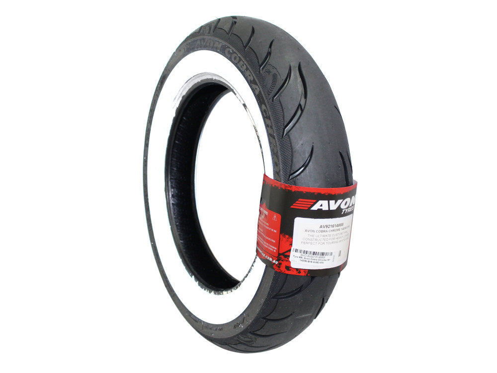 Avon Tyres AVO-AV921614WW Cobra Chrome Whitewall AV92 Rear Tyre 140/90-B16 77H Tubeless