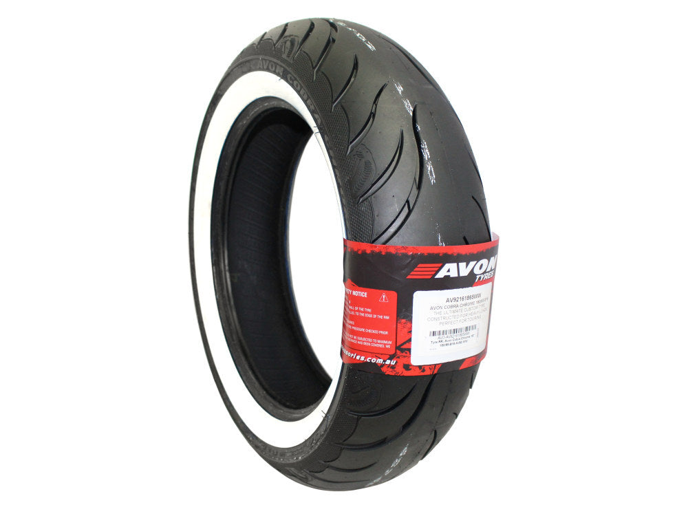 Avon Tyres AVO-AV92161865WW Cobra Chrome Whitewall AV92 Rear Tyre 180/65-B16 81H Tubeless