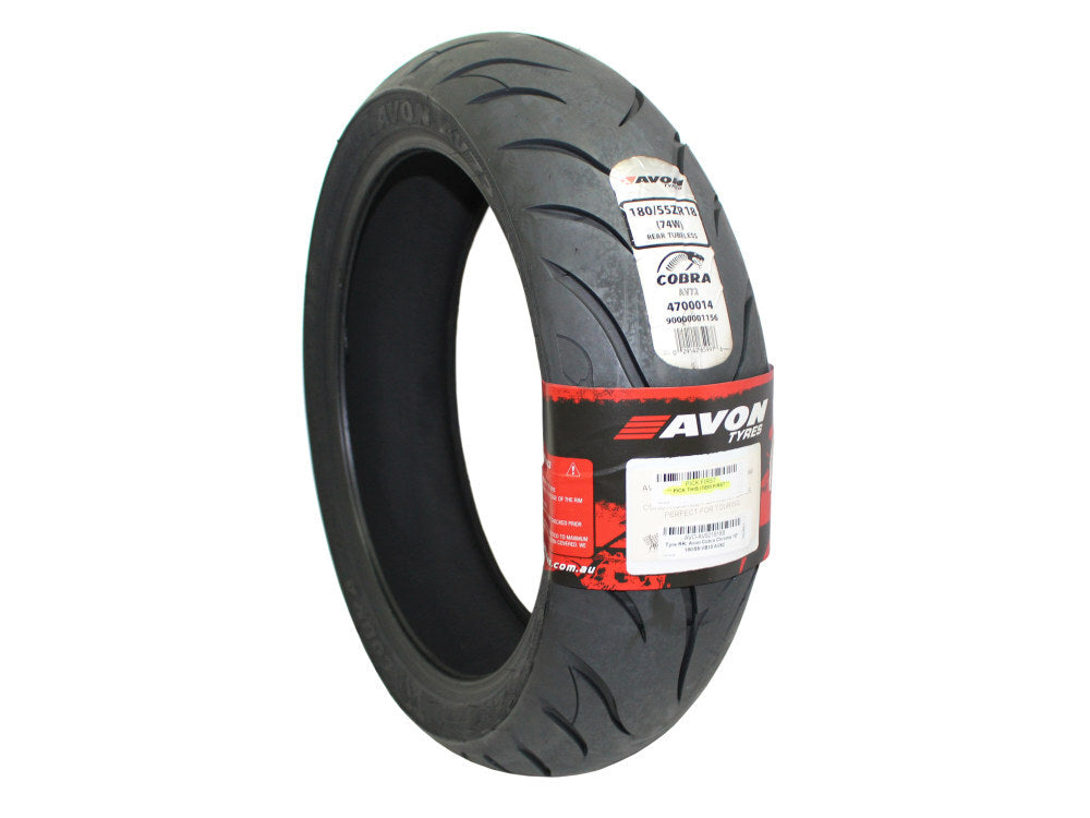 Avon Tyres AVO-AV921818B Cobra Chrome AV92 Rear Tyre 180/55-VB18 80V Tubeless