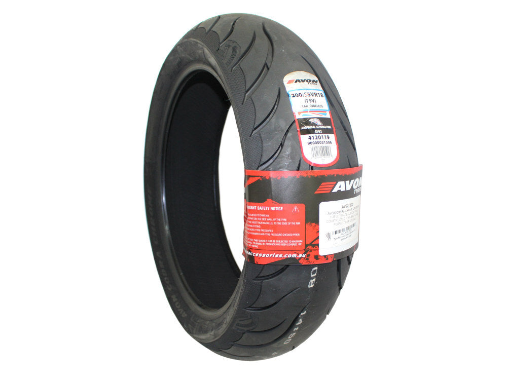 Avon Tyres AVO-AV921820 Cobra Chrome AV92 Rear Tyre 200/55-R18 Tubeless