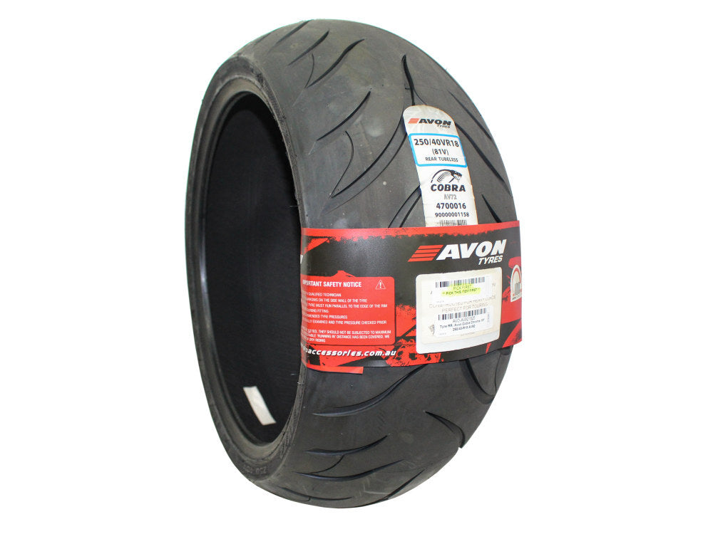 Avon Tyres AVO-AV921825 Cobra Chrome AV92 Rear Tyre 250/40-R18 Tubeless