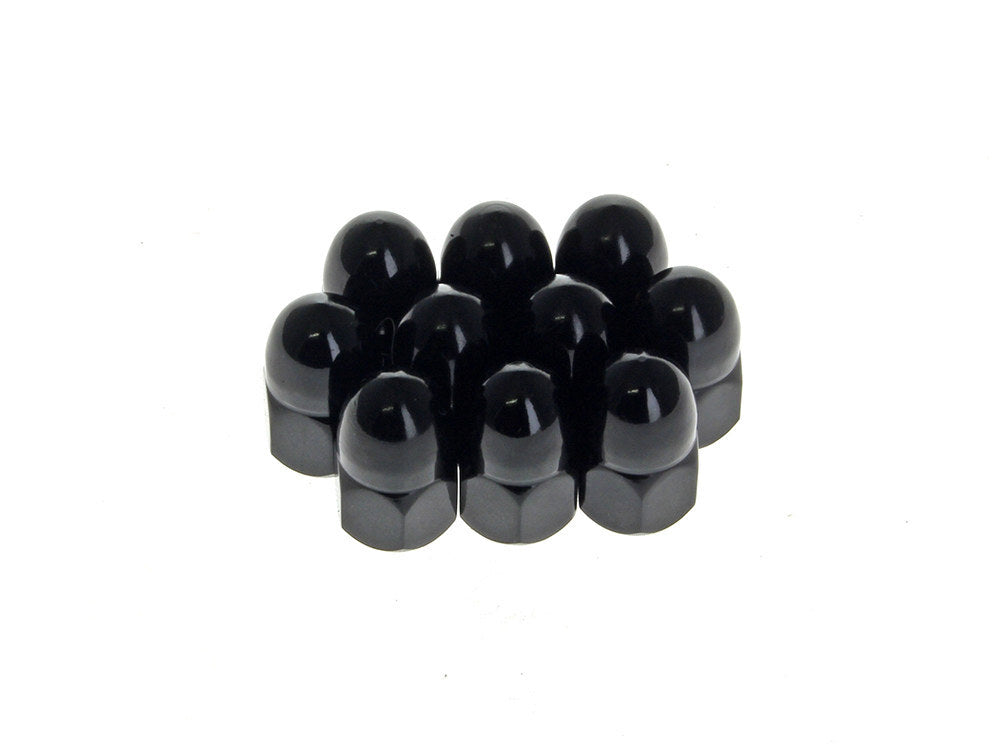 RSS BAI-03-0121BF 5/16-24 UNF Acorn OEM Style Nuts Black for H-D Mirror Stems (10 Pack)