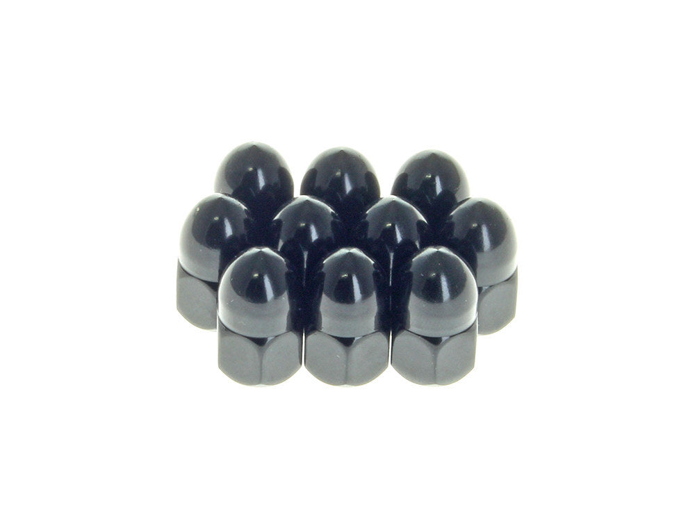 RSS BAI-03-0122BC 3/8-16 UNC Acorn OEM Style Nuts Black (10 Pack)