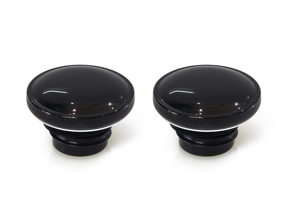 RSS BAI-03-0301B Screw-In Fuel Caps Gloss Black for H-D 82-95