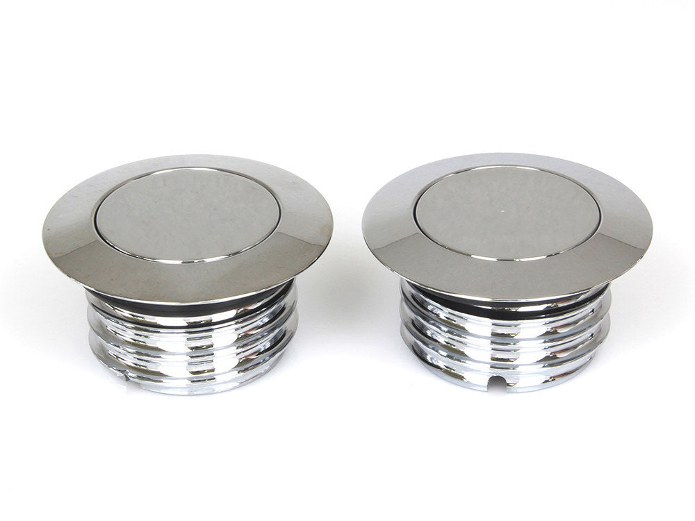 RSS BAI-03-0328 Screw-In Pop-Up Style Fuel Caps Chrome for H-D 82-95