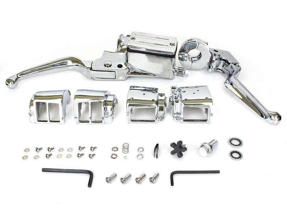 RSS BAI-07-0540 Handlebar Control Kit Chrome for Big Twin/Sportster 82-95 Models w/with Dual Disc Rotors