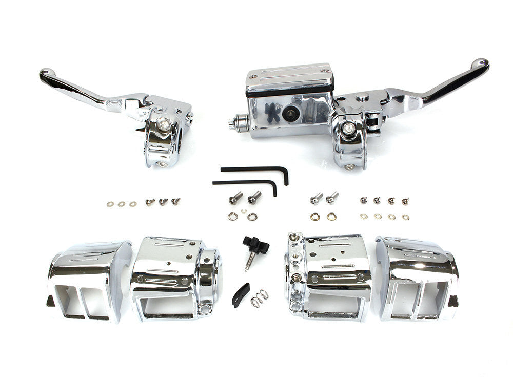 RSS BAI-07-0542 Handlebar Control Kit Chrome for Big Twin/Sportster 82-95 Models w/Single Disc Rotors