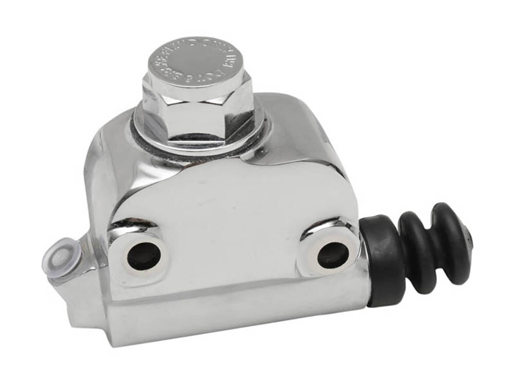 RSS BAI-17-0026L Lockheed Style Rear Brake Master Cylinder Chrome for Big Twin 73-79 w/Disc Brake