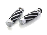 RSS BAI-17-0543 Twist Style Handgrips Chrome for H-D w/Throttle Cable