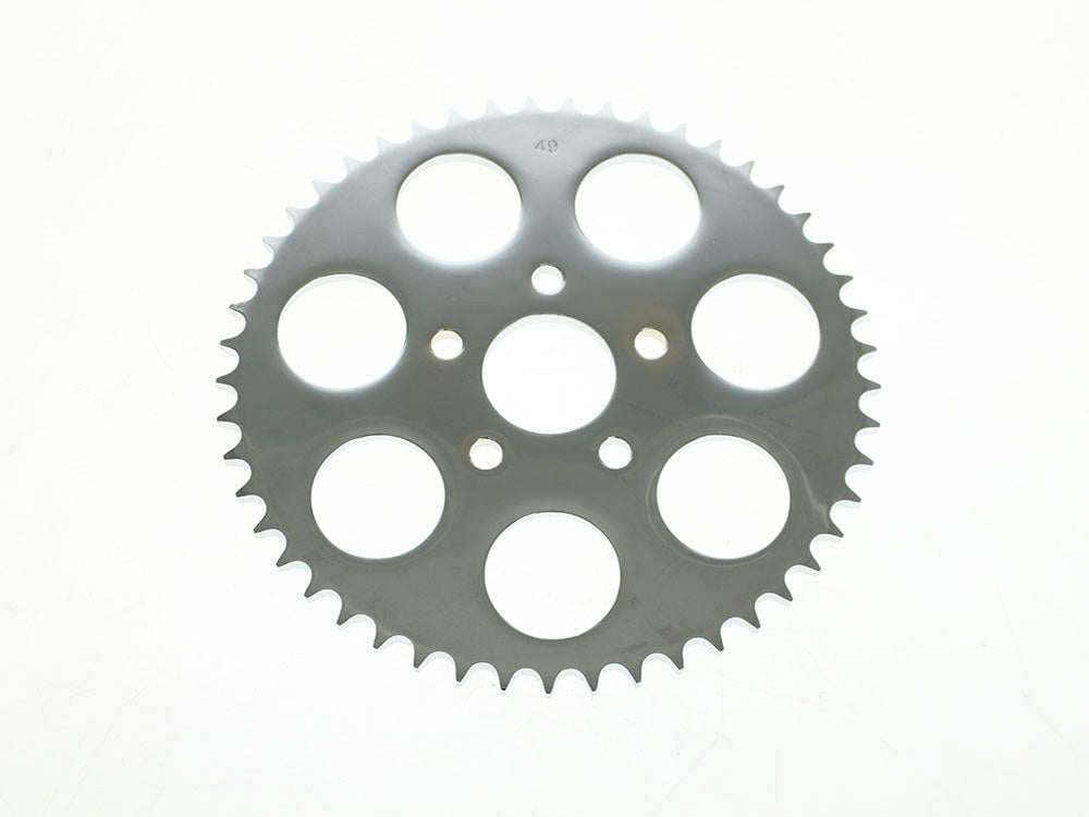 RSS BAI-26-0122-49 49 Tooth Flat Steel Rear Chain Sprocket Chrome for Big Twin 73-99/Sportster 79-99