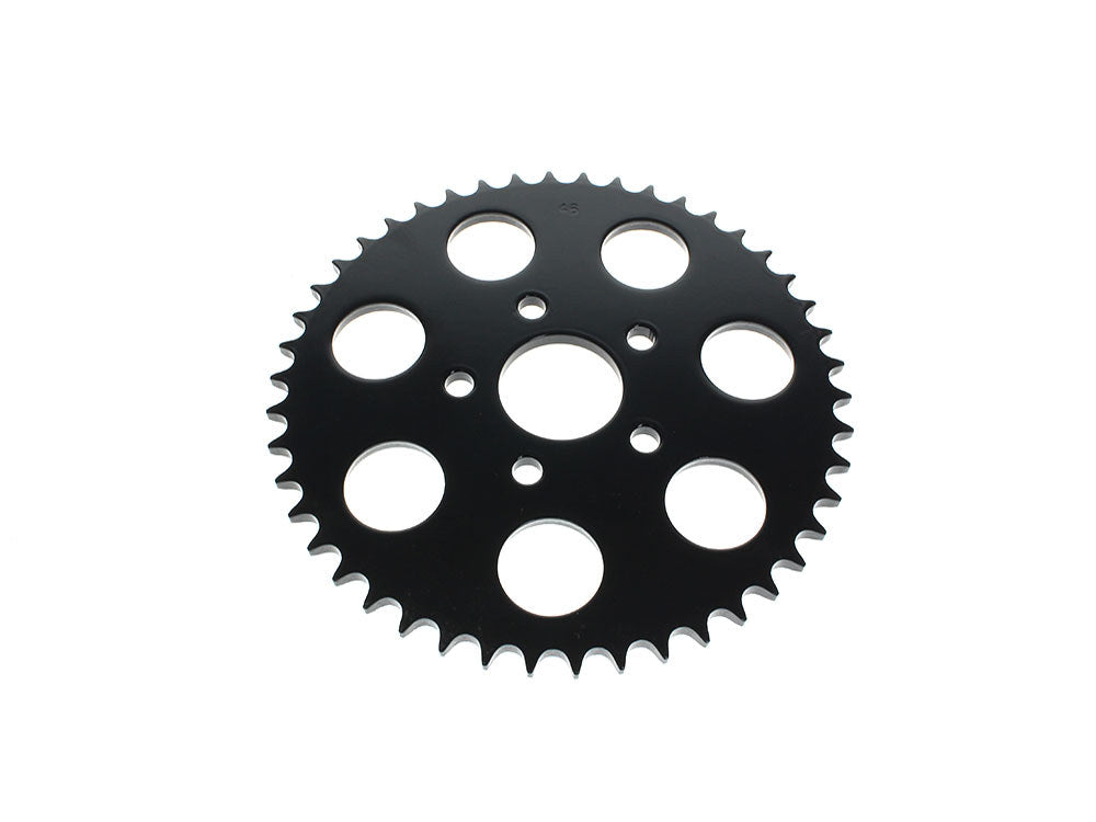 RSS BAI-26-0122GB-46 46 Tooth Flat Steel Rear Chain Sprocket Gloss Black for Big Twin 73-99/Sportster 79-99