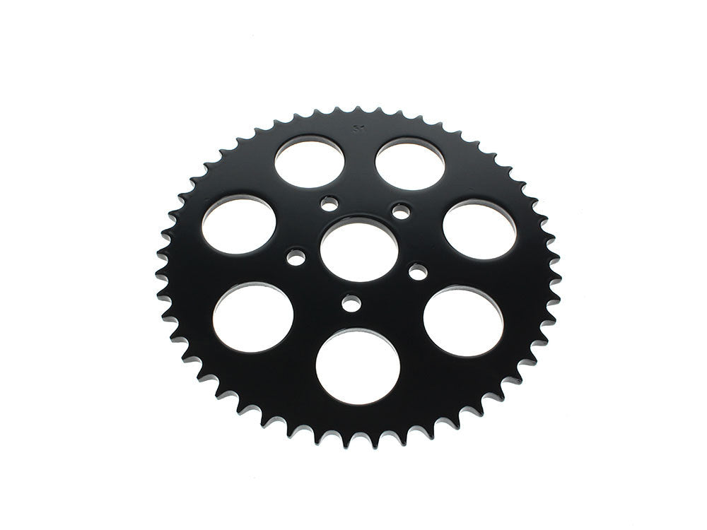 RSS BAI-26-0122GB-51 51 Tooth Flat Steel Rear Chain Sprocket Gloss Black for Big Twin 73-99/Sportster 79-99