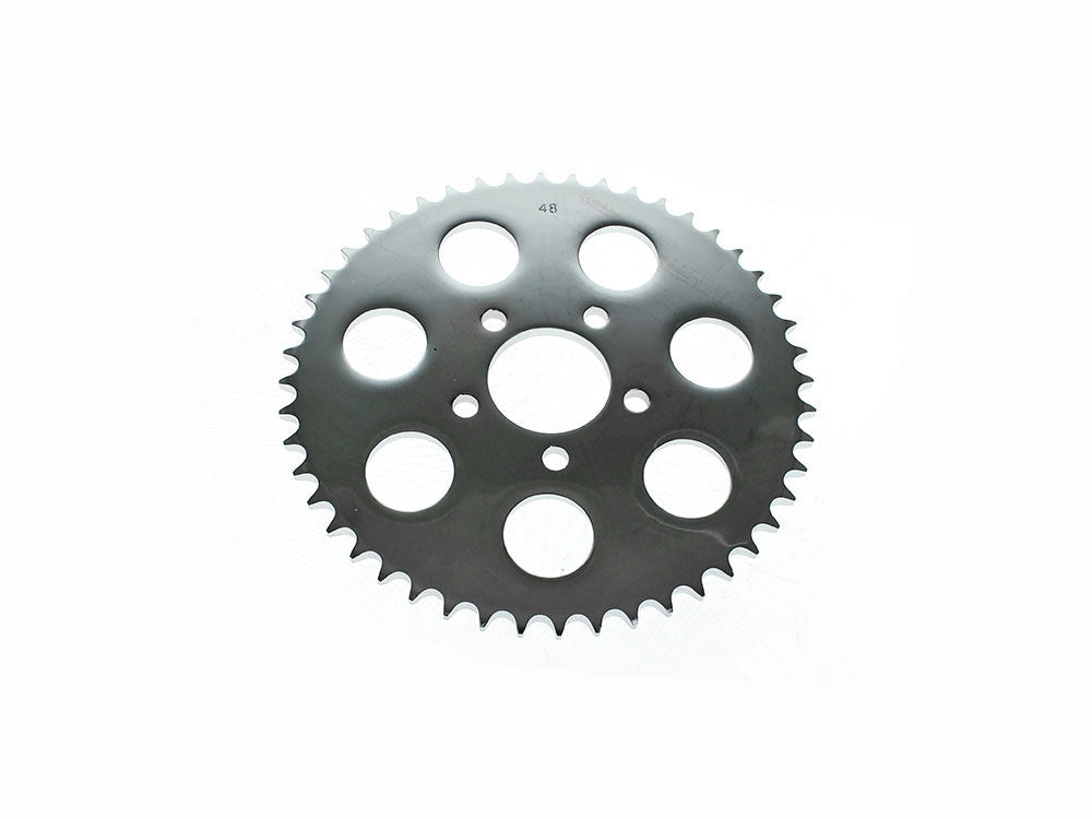 RSS BAI-D26-0143-48 48 Tooth Flat Steel Rear Chain Sprocket Chrome for Big Twin 00-Up/Sportster 00-21