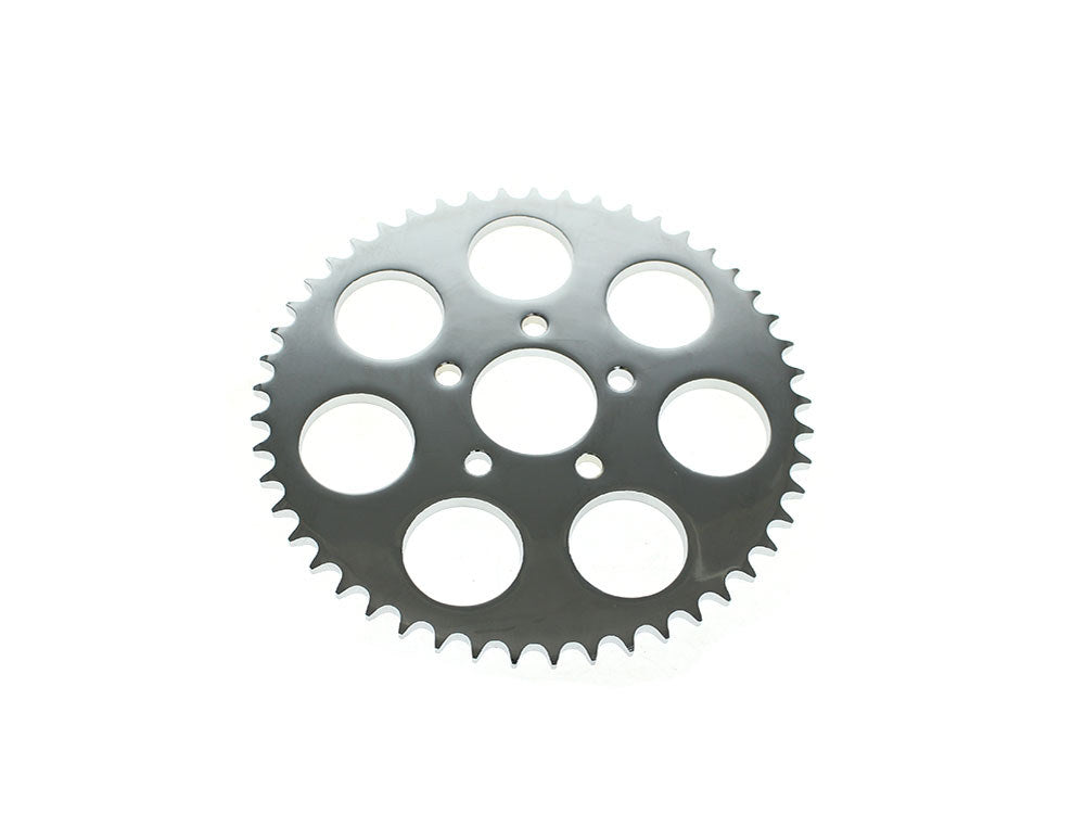 RSS BAI-D26-0143-49 49 Tooth Flat Steel Rear Chain Sprocket Chrome for Big Twin 00-Up/Sportster 00-21