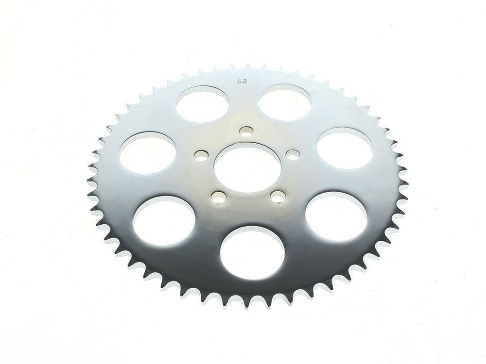 RSS BAI-D26-0143-52 52 Tooth Flat Steel Rear Chain Sprocket Chrome for Big Twin 00-Up/Sportster 00-21